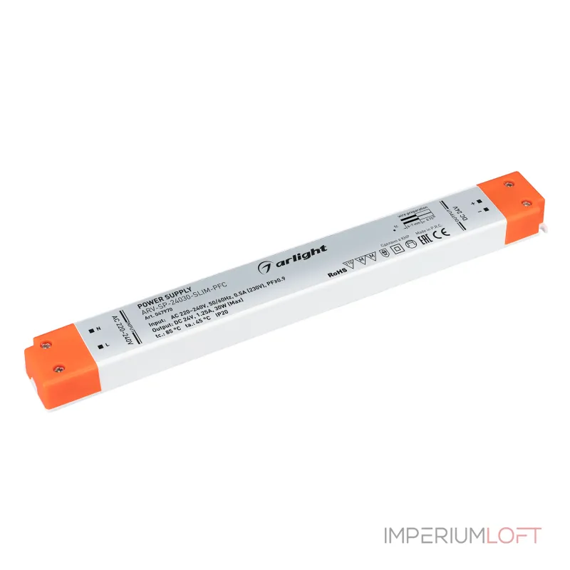 Блок питания ARV-SP-24030-SLIM-PFC 24В 1.25A 30Вт Arlight IP20 047970 Блок питания ARV-SP-24030-SLIM-PFC 24В 1.25A 30Вт Arlight IP20 047970