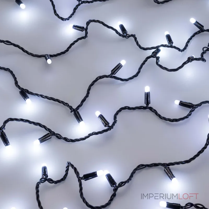 Arlight Светодиодная гирлянда ARD-STRING-CLASSIC-10000-BLACK-100LED-MILK-FLASH White 230В 7Вт Ardecoled IP65 031207