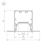 Arlight Профиль SL-LINIA55-FANTOM-2000 ANOD Алюминий 027161