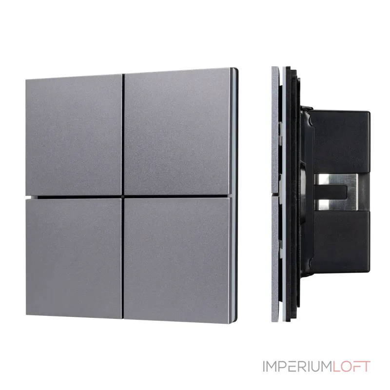 Arlight INTELLIGENT ARLIGHT Кнопочная панель KNX-304-23-IN Grey BUS Frameless IARL IP20 038366