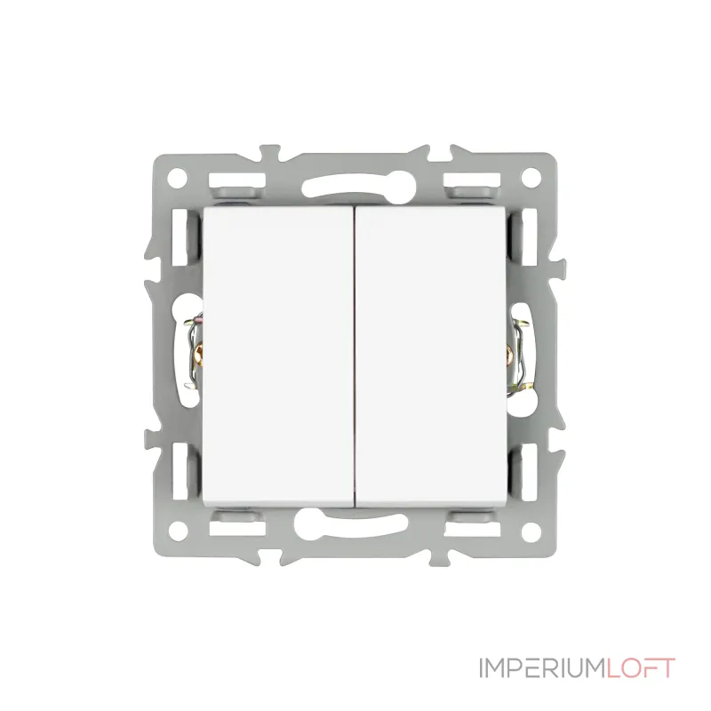 Механизм выключателя двухклавишный проходной SWT-MKP2-PL-WH 250В 16A Arlight 043727