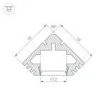 Arlight Профиль PDS45-T-2000 ANOD Black Алюминий 015033