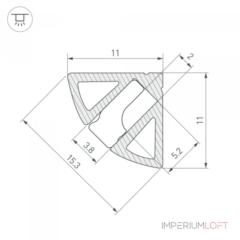 Профиль SL-KANT-H11-2000 ANOD BLACK Arlight Алюминий 044086 Профиль SL-KANT-H11-2000 ANOD BLACK Arlight Алюминий 044086