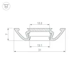 Arlight Профиль PHS-A-2000 ANOD Алюминий 013215