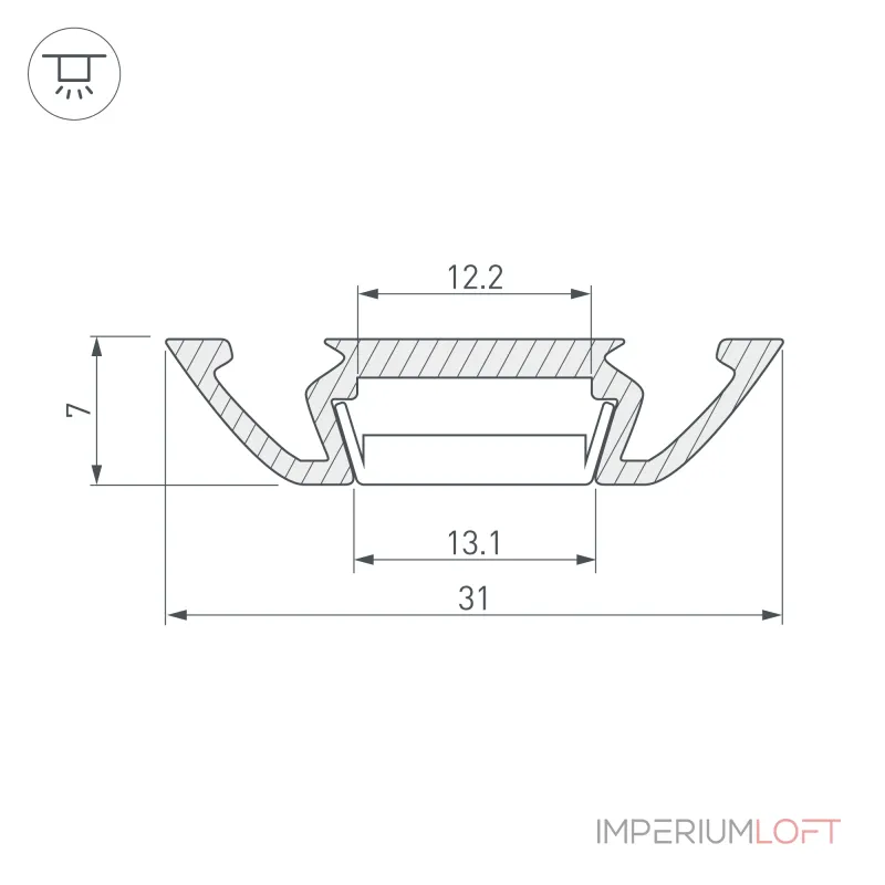 Arlight Профиль PHS-A-2000 ANOD Алюминий 013215