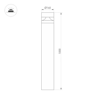 Arlight Светильник LGD-GUIDE-BOLL-H1000-20Вт Warm3500-MIX GR 280 deg 230В IP65 047690