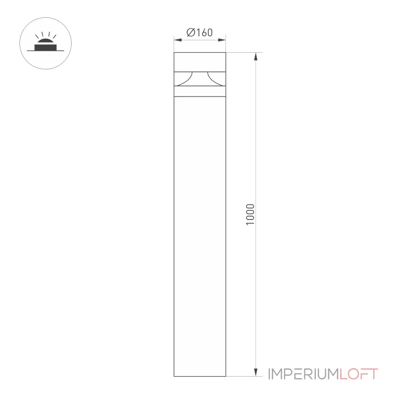 Arlight Светильник LGD-GUIDE-BOLL-H1000-20Вт Warm3500-MIX GR 280 deg 230В IP65 047690