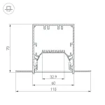 Arlight Профиль SL-LINIA55-FANTOM-2000 ANOD Алюминий 027161