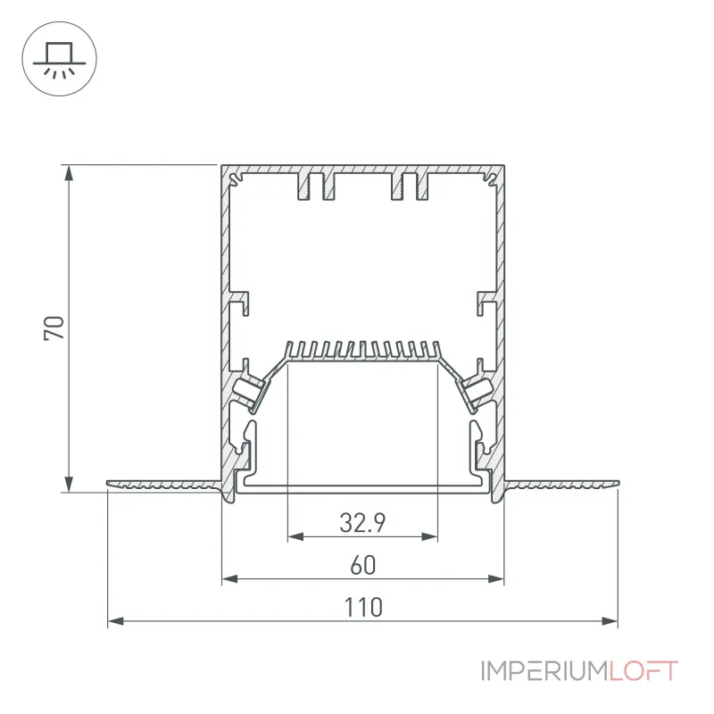 Arlight Профиль SL-LINIA55-FANTOM-2000 ANOD Алюминий 027161
