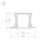 Arlight Профиль с экраном ALU-SLIM-H15-F-2000 ANOD+FROST Алюминий 018243