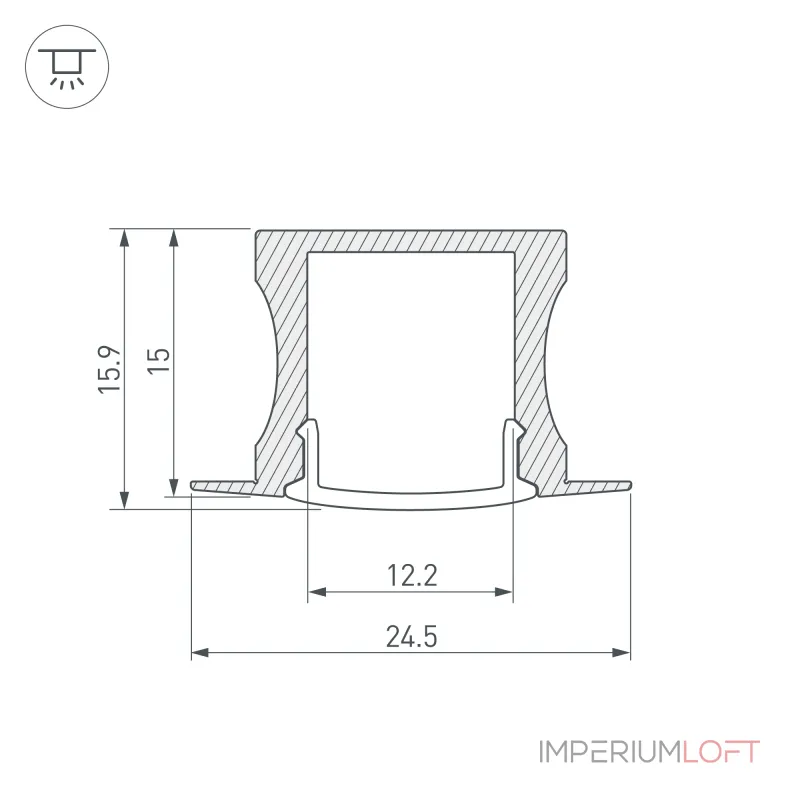 Arlight Профиль с экраном ALU-SLIM-H15-F-2000 ANOD+FROST Алюминий 018243