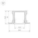 Arlight Профиль с экраном ALU-SLIM-H15-F-2000 ANOD+FROST Алюминий 018243