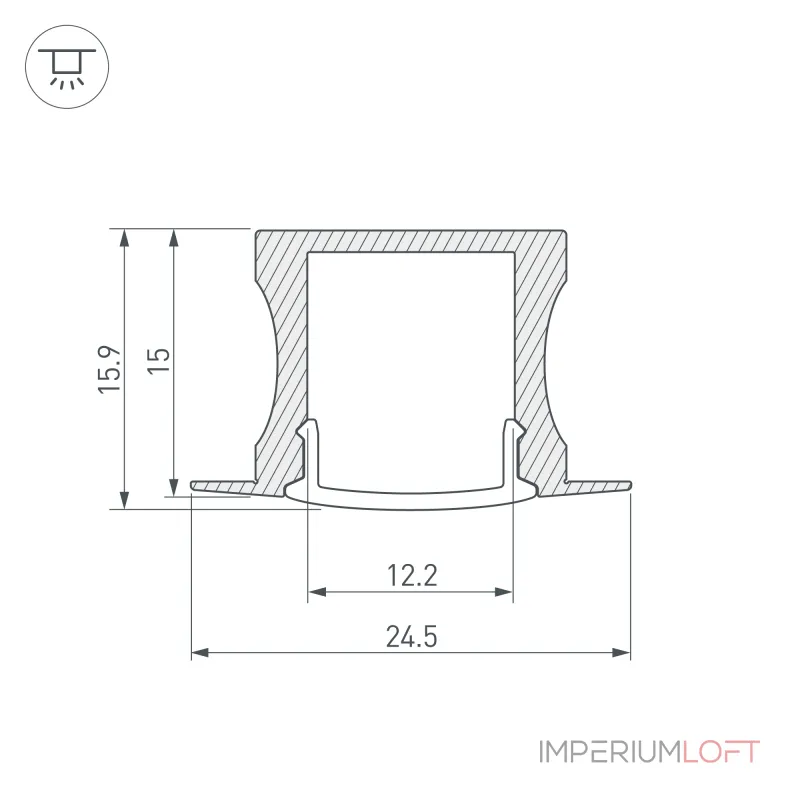Arlight Профиль с экраном ALU-SLIM-H15-F-2000 ANOD+FROST Алюминий 018243