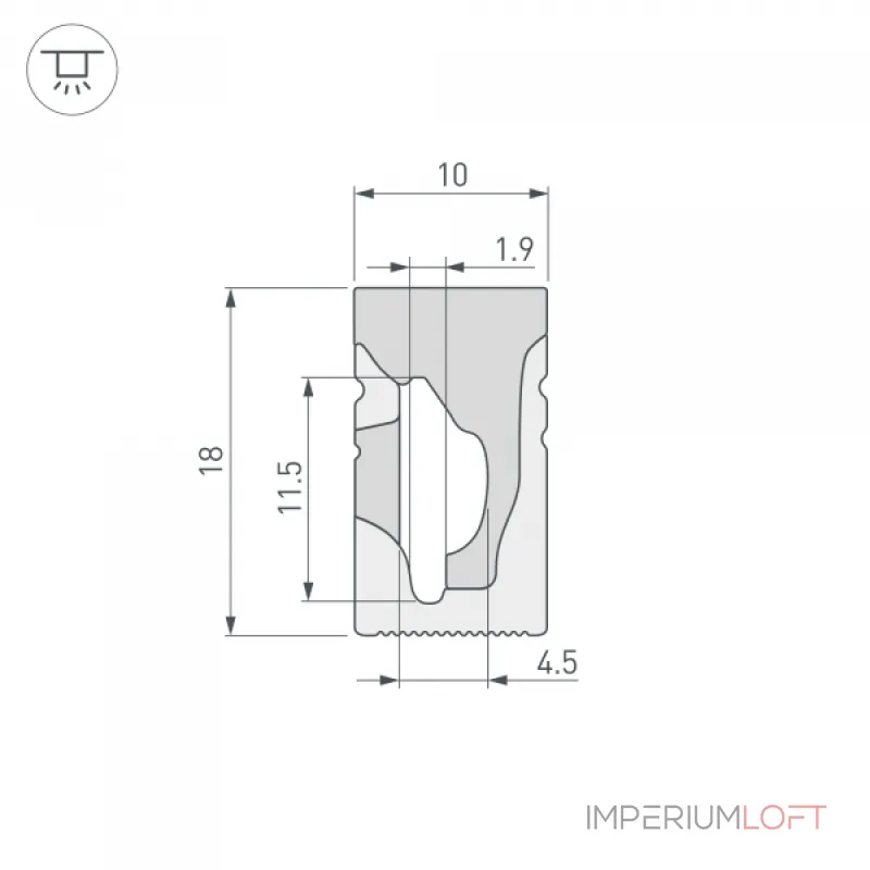 Arlight Силиконовый профиль WPH-FLEX-1018-SIDE-S10-50м WHITE Силикон 040828