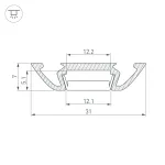 Arlight Профиль PHS-A-2000 ANOD Алюминий 013215