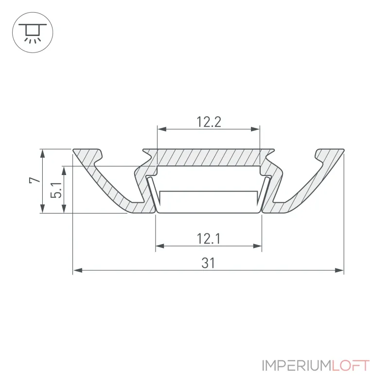 Arlight Профиль PHS-A-2000 ANOD Алюминий 013215