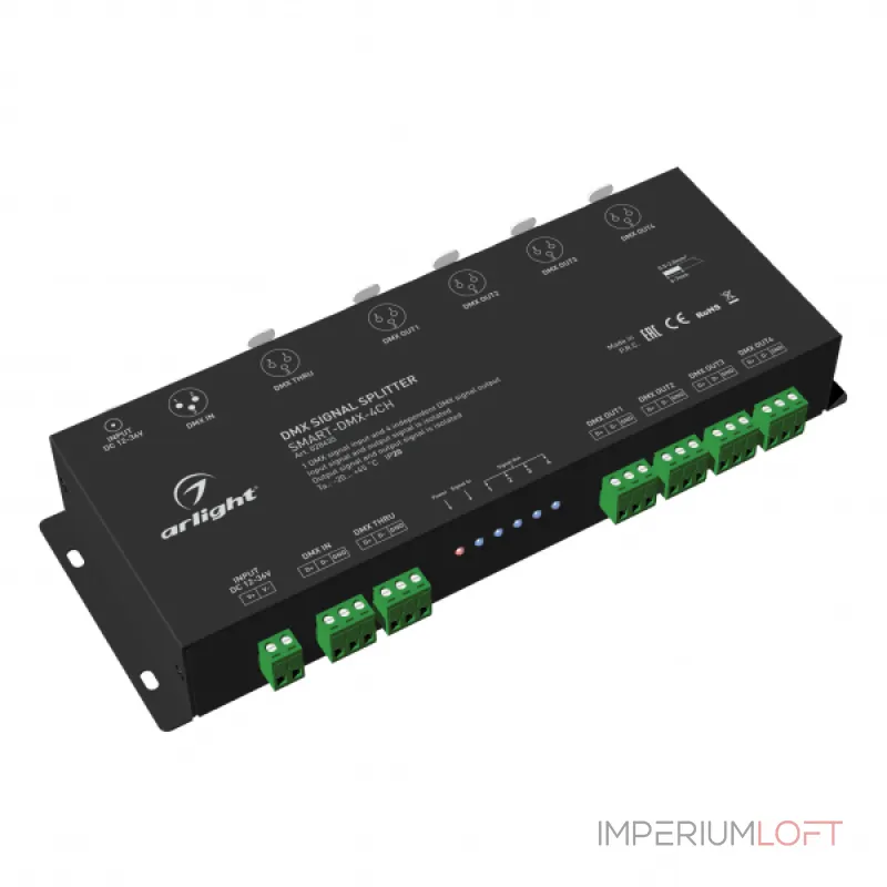 Arlight DMX-сплиттер SMART-DMX-4CH 12-36В XLR3 IP20 028435 Arlight DMX-сплиттер SMART-DMX-4CH 12-36В XLR3 IP20 028435