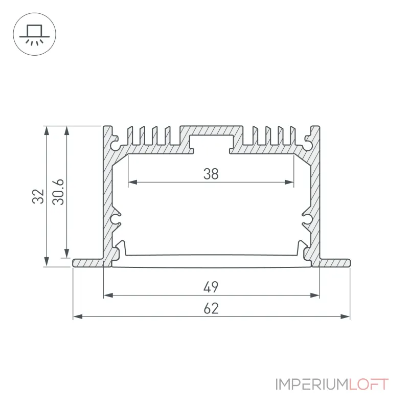 Arlight Профиль с экраном SL-LINIA62-F-2500 ANOD+OPAL Алюминий 020470 Arlight Профиль с экраном SL-LINIA62-F-2500 ANOD+OPAL Алюминий 020470