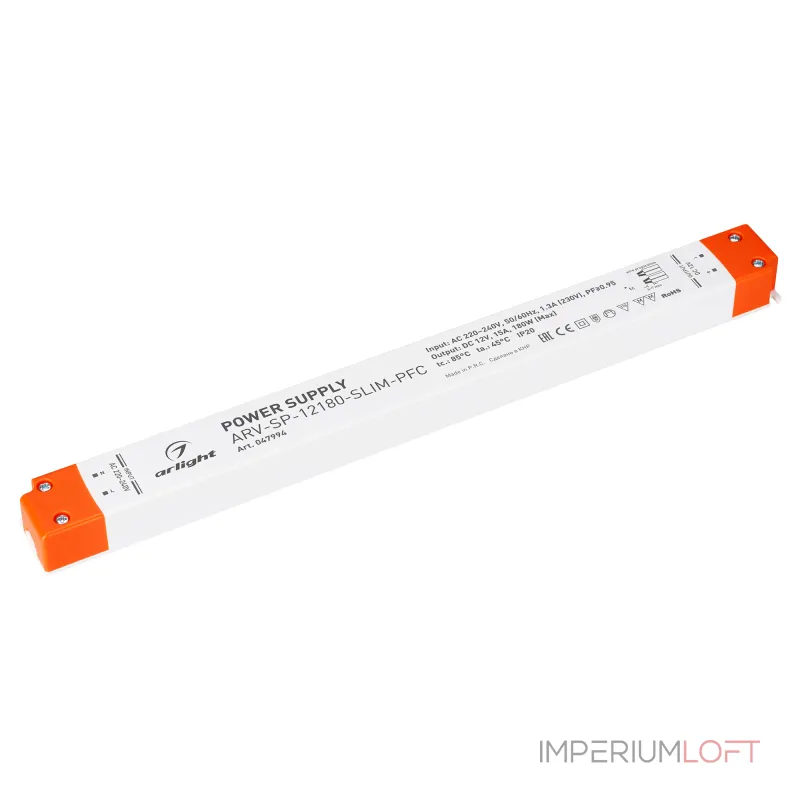 Блок питания ARV-SP-12180-SLIM-PFC 12В 15A 180Вт Arlight IP20 047994 Блок питания ARV-SP-12180-SLIM-PFC 12В 15A 180Вт Arlight IP20 047994
