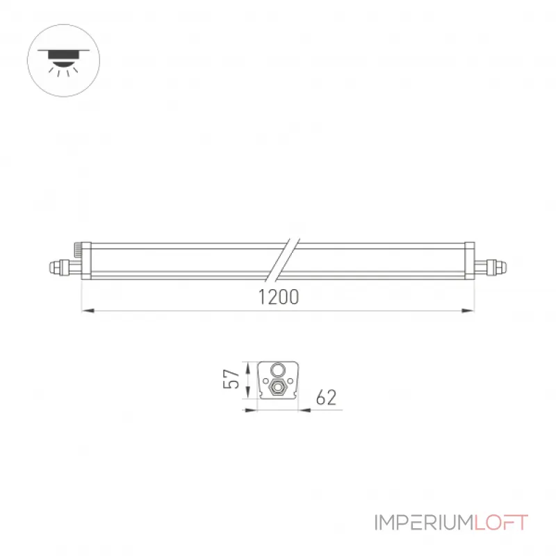 Arlight Светильник ALT-TUBULAR-MOTION-1200-28Вт Day4000 WH 120 deg 230В IP65 043654