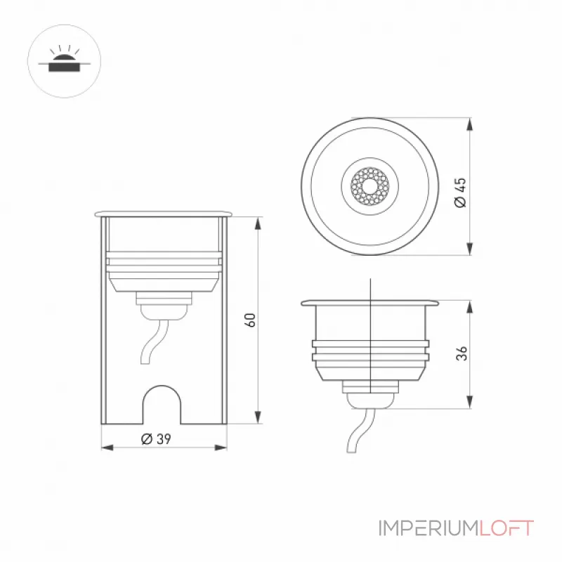Arlight Светильник KT-AQUA-R45-3Вт Warm3000 SL 45 deg 12В Герметичный 047698 Arlight Светильник KT-AQUA-R45-3Вт Warm3000 SL 45 deg 12В Герметичный 047698