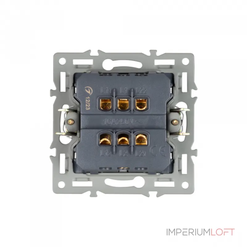 Механизм выключателя двухклавишный проходной SWT-MKP2-PL-WH 250В 16A Arlight 043727