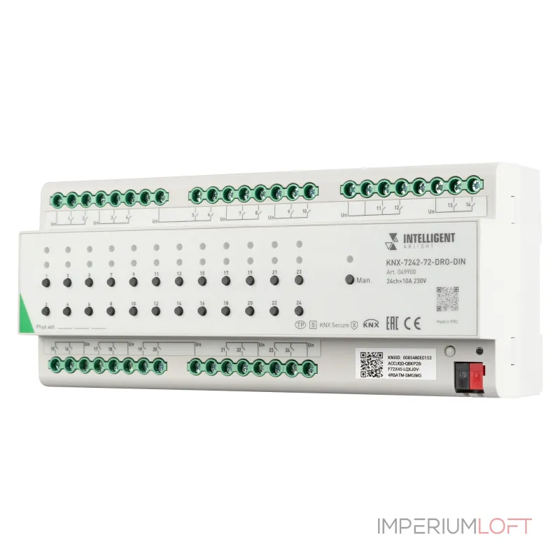 Arlight INTELLIGENT Релейный модуль KNX-7242-72-DRO-DIN Grey BUS 24x10A IARL IP20 049900