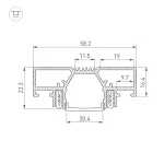 Arlight Профиль STRETCH-20-CEIL-D-CENTER-2000 BLACK Алюминий 042946