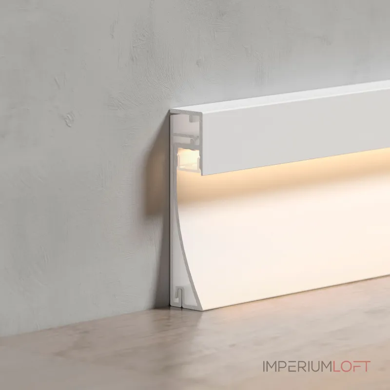 Профиль PLINTUS-H54-2000 WHITE Arlight Алюминий 045434