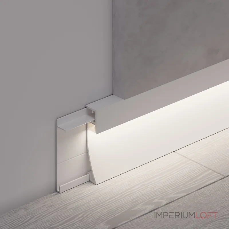 Профиль PLINTUS-H54-2000 WHITE Arlight Алюминий 045434