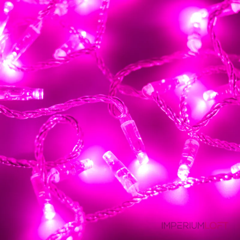 Arlight Светодиодная гирлянда ARD-STRING-CLASSIC-10000-CLEAR-100LED-FLASH PINK 230В 7Вт Ardecoled IP65 025792