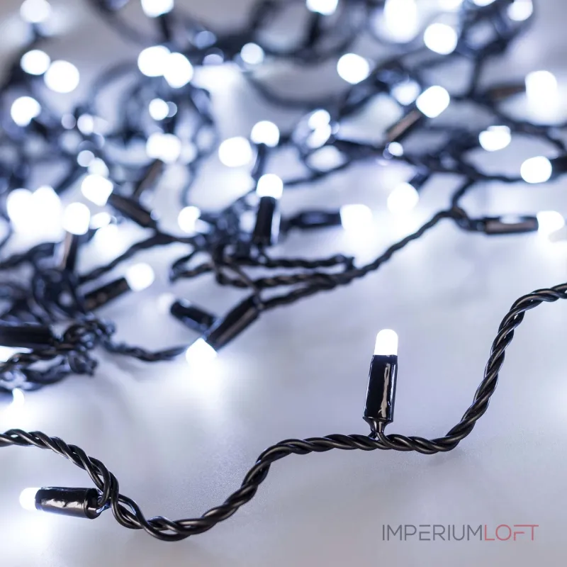 Arlight Светодиодная гирлянда ARD-STRING-CLASSIC-10000-BLACK-100LED-MILK-FLASH White 230В 7Вт Ardecoled IP65 031207