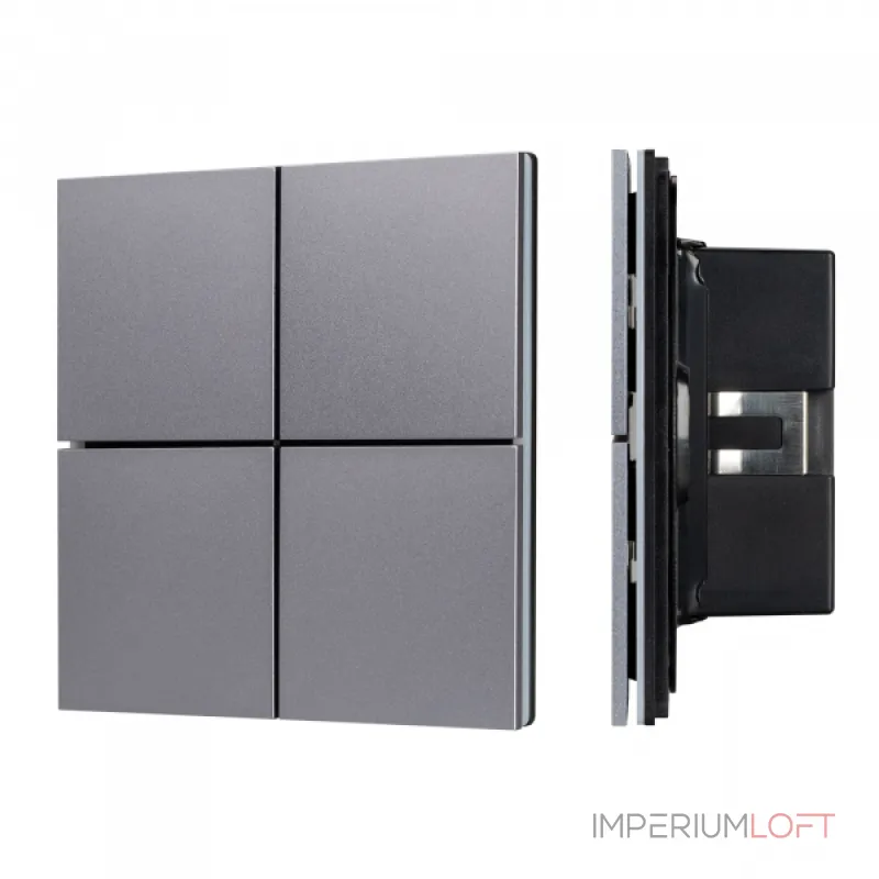 Arlight INTELLIGENT ARLIGHT Кнопочная панель KNX-304-23-IN Grey BUS Frameless IARL IP20 038366