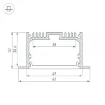 Arlight Профиль с экраном SL-LINIA62-F-2500 ANOD+OPAL Алюминий 020470
