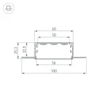 Arlight Профиль LINIA60-FANTOM-3000 ANOD Алюминий 046410