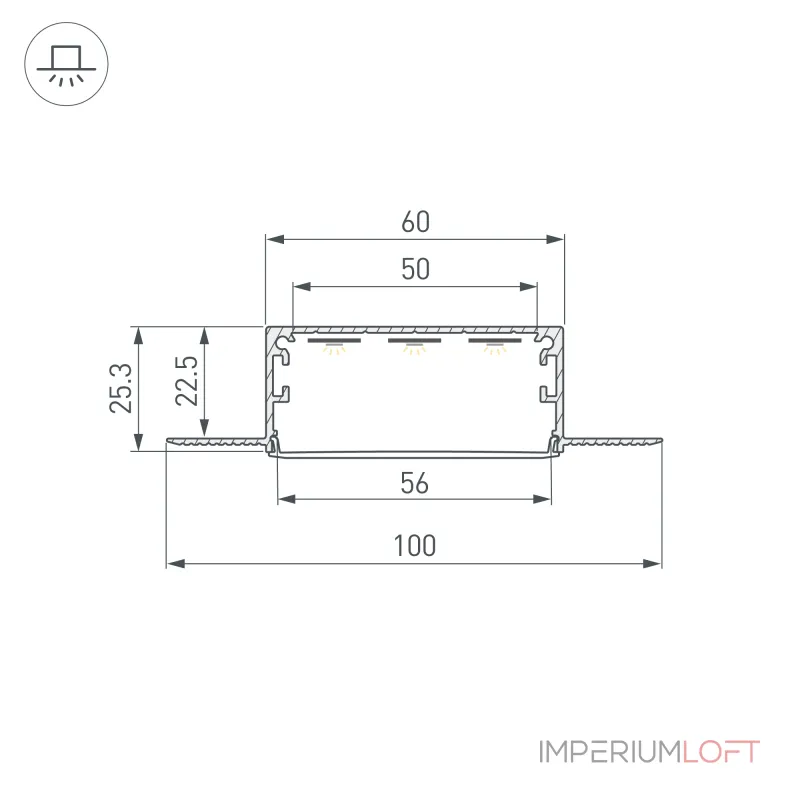 Arlight Профиль LINIA60-FANTOM-3000 ANOD Алюминий 046410