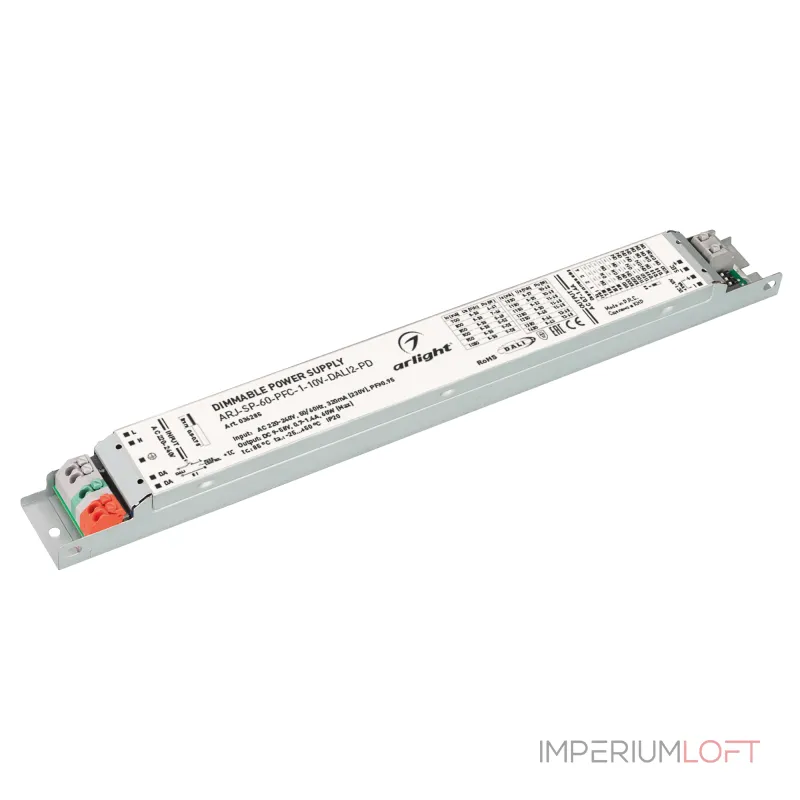 Arlight Блок питания ARJ-SP-60-PFC-1-10В-DALI2-PD 60Вт 9-58В 0.7-1.4A IP20 036285 Arlight Блок питания ARJ-SP-60-PFC-1-10В-DALI2-PD 60Вт 9-58В 0.7-1.4A IP20 036285