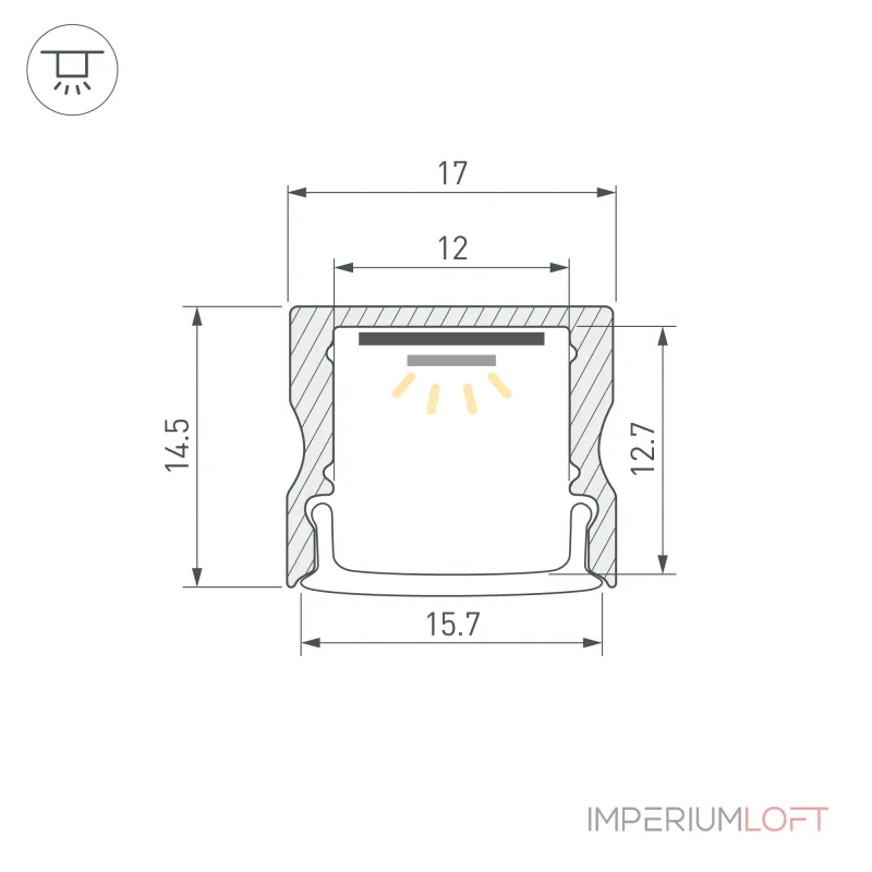 Arlight Профиль LINE-1715-2000 ANOD BLACK Алюминий 044275