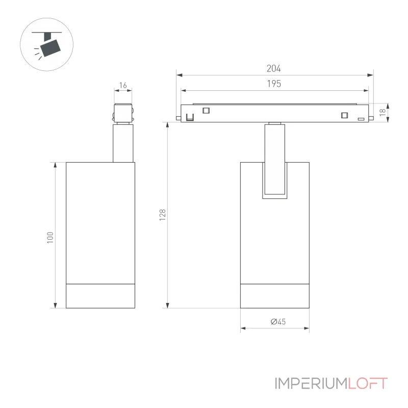 Светильник MAG-ORIENT-SPOT-R45-12Вт Warm3000 BR 24 deg 48В DALI Arlight IP20 045062 Светильник MAG-ORIENT-SPOT-R45-12Вт Warm3000 BR 24 deg 48В DALI Arlight IP20 045062