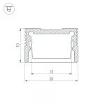 Arlight Профиль SL-SLIM20-H13-2000 BLACK Алюминий 037112