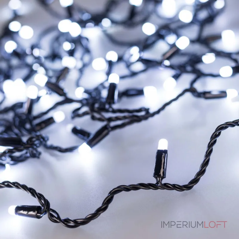 Arlight Светодиодная гирлянда ARD-STRING-CLASSIC-10000-BLACK-100LED-MILK-FLASH White 230В 7Вт Ardecoled IP65 031207