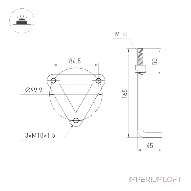 Arlight Светильник LGD-GUIDE-BOLL-H1000-20Вт Warm3500-MIX GR 280 deg 230В IP65 047690