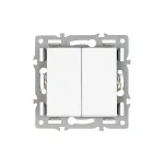 Механизм выключателя двухклавишный проходной SWT-MKP2-PL-WH 250В 16A Arlight 043727