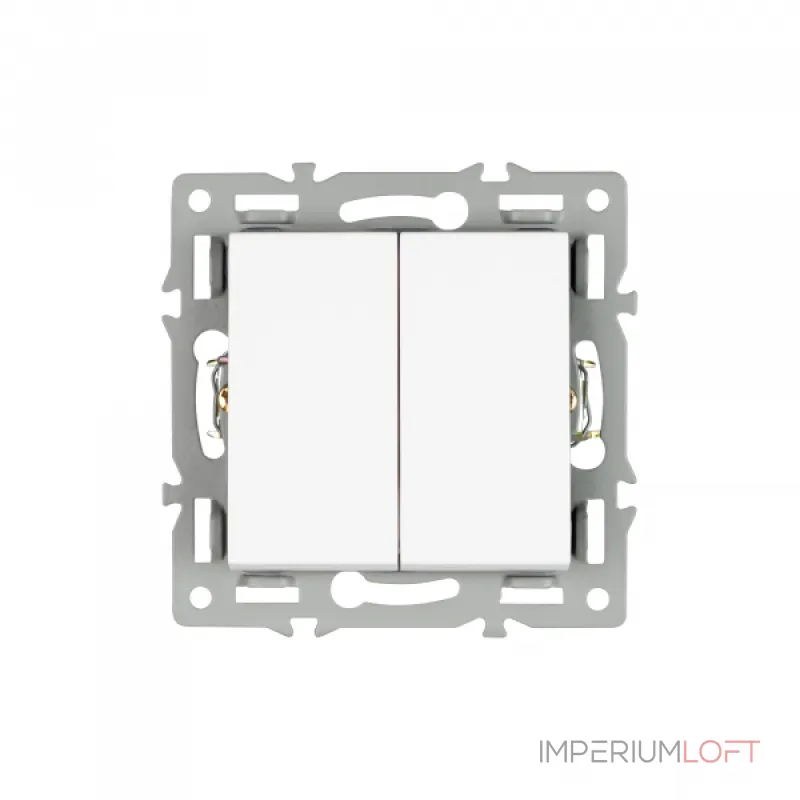 Механизм выключателя двухклавишный проходной SWT-MKP2-PL-WH 250В 16A Arlight 043727