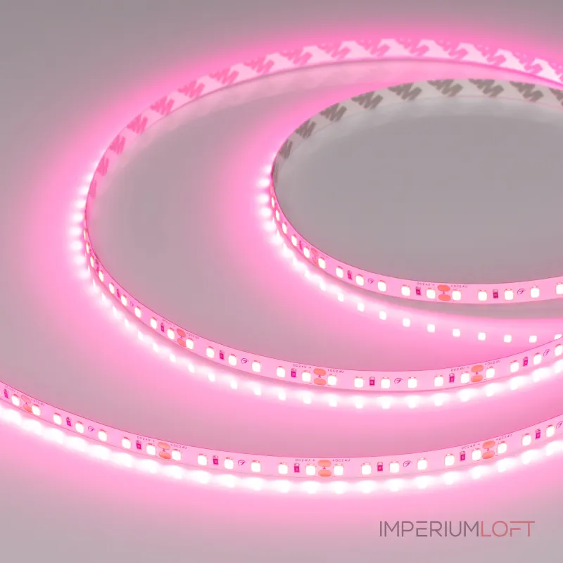 Лента RT-A120-8mm 24В Pink 9.6 В/м IP20 2835 5м Arlight 043380 Лента RT-A120-8mm 24В Pink 9.6 В/м IP20 2835 5м Arlight 043380