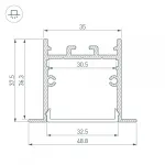 Arlight Профиль SL-LINIA49S-F-2000 ANOD BLACK Алюминий 039389