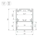 Профиль SL-LINE-4050-3L-2000 ANOD BLACK Arlight Алюминий 044670