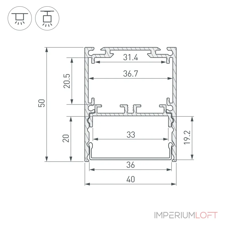 Профиль SL-LINE-4050-3L-2000 ANOD BLACK Arlight Алюминий 044670