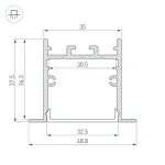 Arlight Профиль SL-LINIA49S-F-2000 ANOD BLACK Алюминий 039389