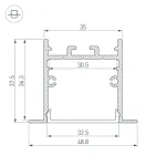 Arlight Профиль SL-LINIA49S-F-2000 ANOD BLACK Алюминий 039389